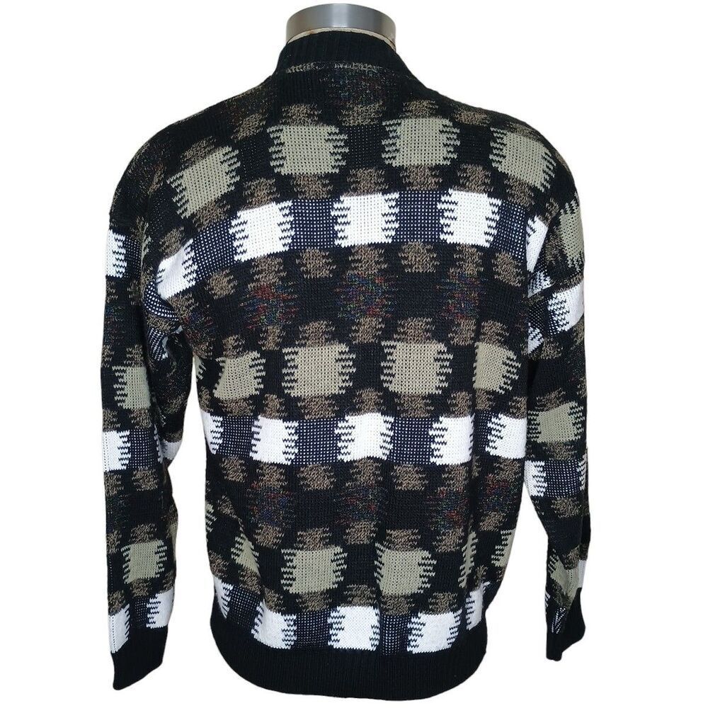 Vintage Area by Tag Cardigan Sweater Mens XL Multicolor 80s Geometric Grandpa